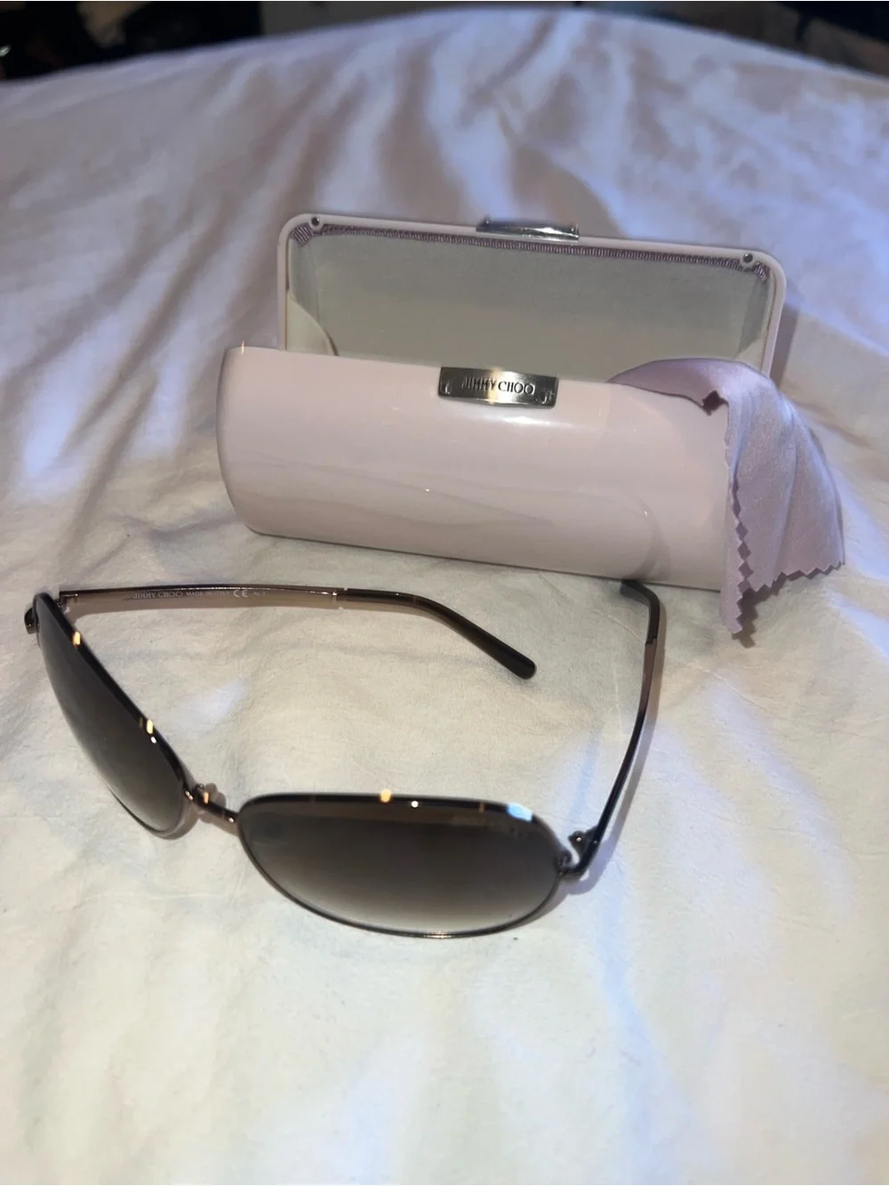 Jimmy Choo Brown Gradient Sunglasses with Pink Case